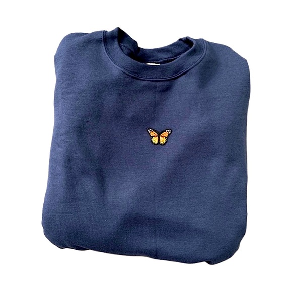 navy blue butterfly crewneck | fairy core ๐ฆ - Picture 4 of 6